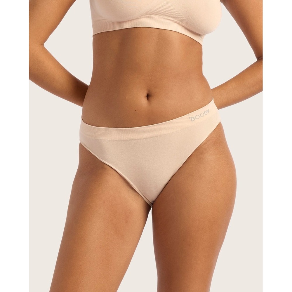 Boody Classic Bikini Underwear seamless design bamboo Womens Medium Shell NWT